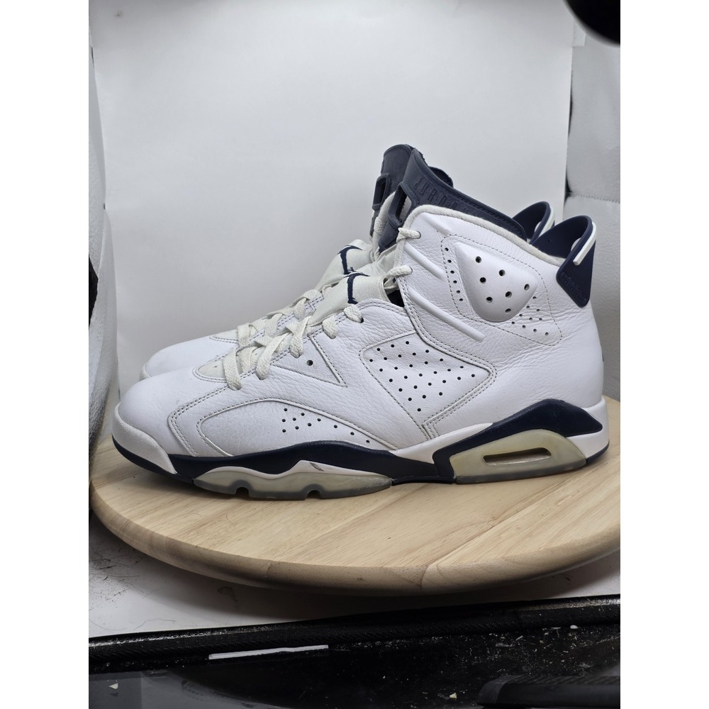 Mens Size 11.5 - Nike Air Jordan 6 Retro White Athletic Leather Shoes Sneakers